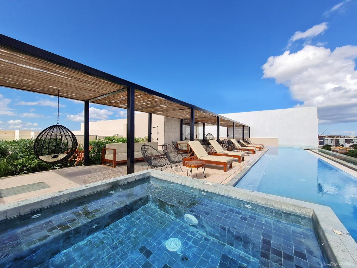Big Studio At Kaab By The Beach With Roof Top Pool, Sauna And Jacuzzi Near Paseo Del Carmen Mall Playa del Carmen Exteriör bild